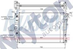 MJB4190AF-A — Radiator - with male OC fittings