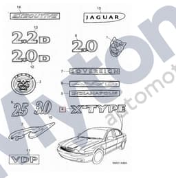 C2S8087 — Trunk Lid Badge - X Type