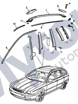 C2S38381 — Rear door bar insulator - LH - Estate
