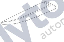 T2R3953 — Bonnet vent finisher - R/H - black gloss - solid style