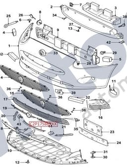 C2P17588XXX — Front bumper - Centre insert