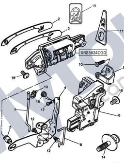 XR83624CGG — Door handle - L/H rear