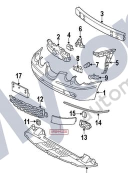 XR844108XXX — Front bumper cover - R/H access cover
