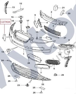 C2Z7434 — Towing eye cover - Front bumper
