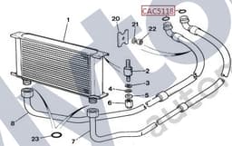 CAC5118 — Oil cooler feed and return pipe - O Ring