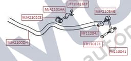 MJA2101AA — Front anti roll bar -  Insulator bush - Bracket