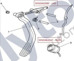 MND4620AF — Accelerator Cable - RHD