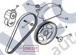 JD61137 — Rear engine drive belt - Diesel