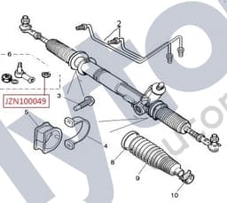 JZN100049 — Steering rack - Track rod end - Nut