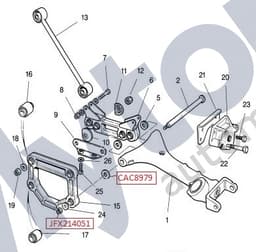 CAC8979 — Rear lower wishbone -Fulcrum bolt - Plain washer