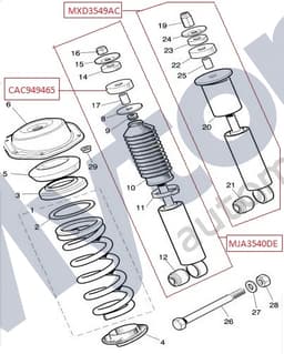 MXD3540AB — Rear shock absorber - 'R' Performance Options