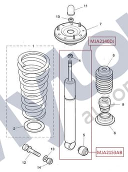 MJA2140DJ — Front shock absorber - standard suspension