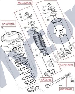 JZW100023 — Rear shock absorber - Washer
