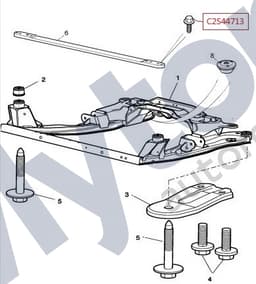 C2S44713 — Fronr crossmember brace - Bolt