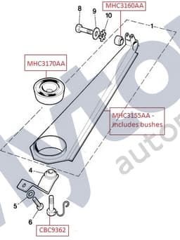 MHC3155AA — Rear radius arm