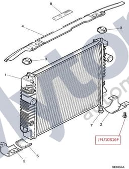 JFU10816F — Water radiator - Mounting bracket - Screw