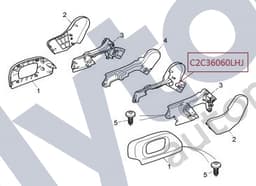 C2C36060LHJ — L/H front seat - Seat slide mechanism - Cover