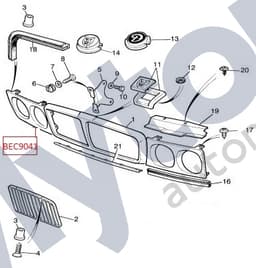 BEC9041-A — L/H Headlamp surround (bezel) - Chrome