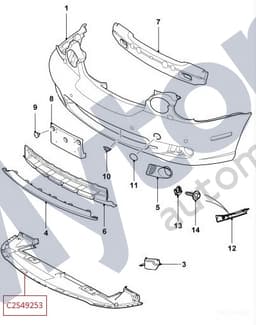 C2S49253 — Front bumper - Valence panel