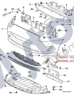 C2P19494 — Front bumper - Deflector - LH
