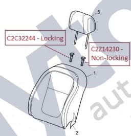 C2C32244 — Seat headrest - Stem guide - Locking version