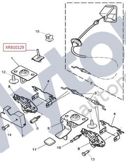 XR810129 — Bonnet latch mechanism - Cable clamp