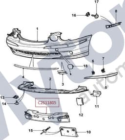 C2S11805 — Front bumper - Foam insert