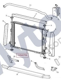 C2S42756 — Water radiator - V6 Petrol and 2.0L Diesel