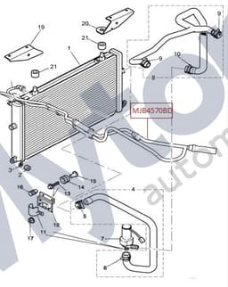MJB4570BD — Water radiator - Bleed hose