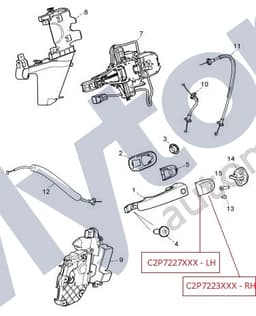 C2P7227XXX — LH door lock key entry - Bezel (cover) - Non Passive entry