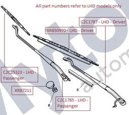 C2C1787 — Wiper arm - Drivers side for LHD models