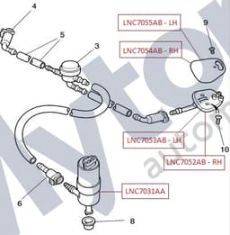 LNC7053AB — Headlamp powerwash - LH powerwash jet