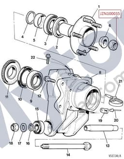 JZN100035 — Rear hub assembly - Locking nut