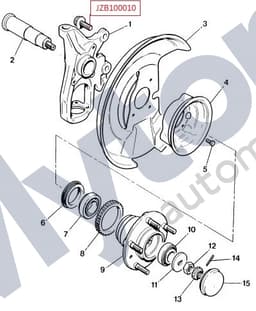 JZB100010 — Caliper to vertical link - Special bolt - pack of 5