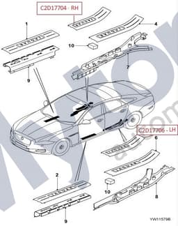 C2D17704 — RH rear door - Treadplate - Illuminated - SWB