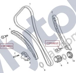 C2P14811 — Timing chain - Tensioner guide - Bolt