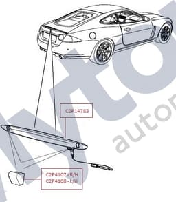 C2P4108 — Rear spoiler - High mounted stop lamp - Screw cover - L/H