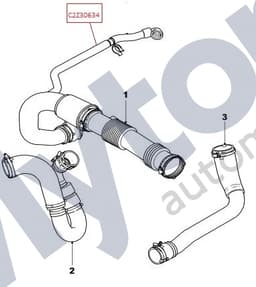C2Z30634 — Diesel air charge system - hose - camshaft cover to seperator