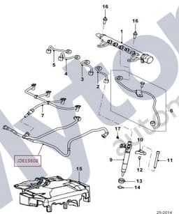 JDE13608 — Leak off tube - Diesel