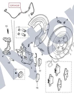 C2P24219 — Brake pads - Wear sensor - Rear brakes