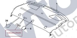 C2C19129LEG — Centre rear seat belt - Escutcheon - Warm charcoal