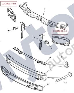 C2S29234 — Headlamp - Mounting panel - LH
