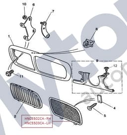 HNC5502CA — Mesh grille - Right hand