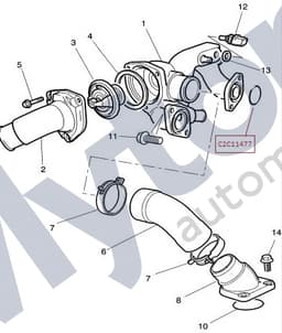 C2C11477 — Thermostat and water outlet - Seal