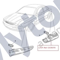 C2C35378 — Rear bumper/fender - Left hand side- Red reflector