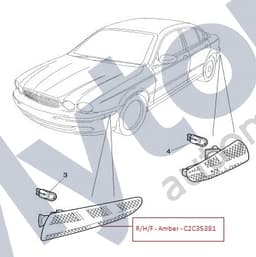 C2C35381 — Front bumper - Right hand side - Amber reflector
