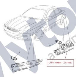 C2C35381 — Rear bumper - Left hand side - Amber reflector
