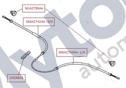 MNA2742AA — Handbrake Cable - Rear RH