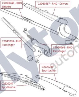 C2D30567 — Wiper arm - Drivers side - RHD models