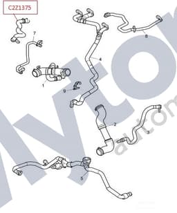 C2Z1375 — Heater return hose - 4.2L Supercharged models